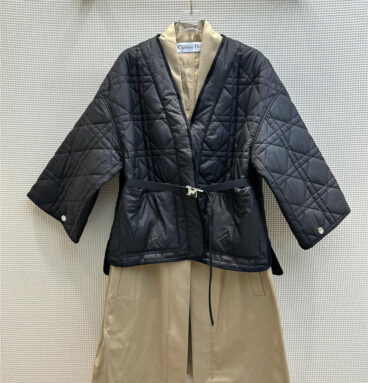 dior two piece tie trench coat