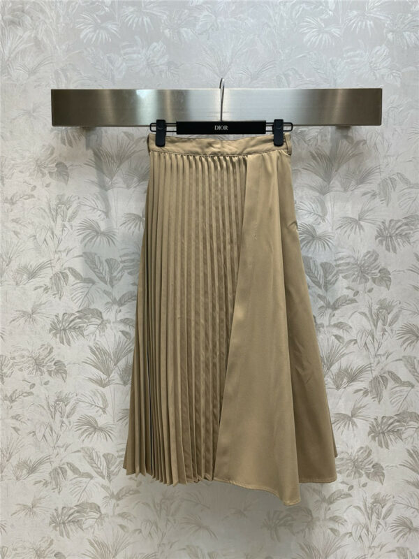 dior accordion pleat stitching pleated long skirt