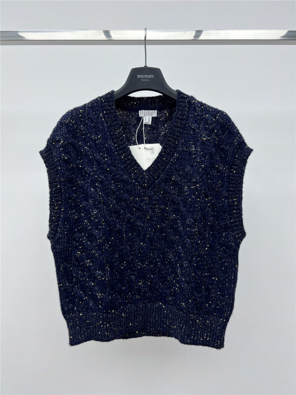 Brunello Cucinelli sequin-embellished knitted vest