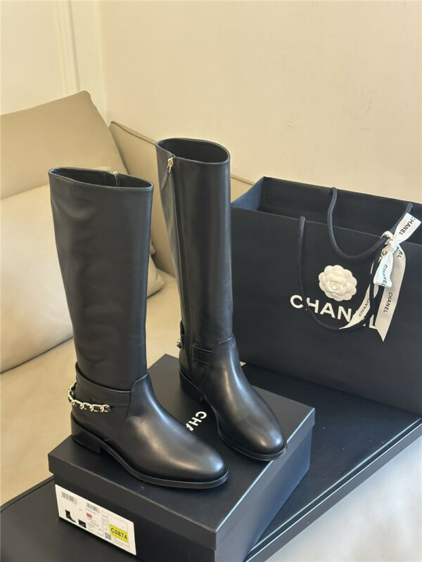 Chanel autumn winter chain ankle boots