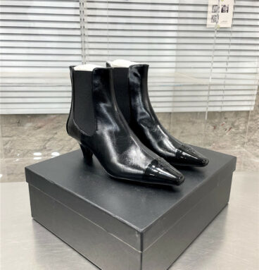 Chanel Classic Double C Small Square Toe Chunky Heel Boots