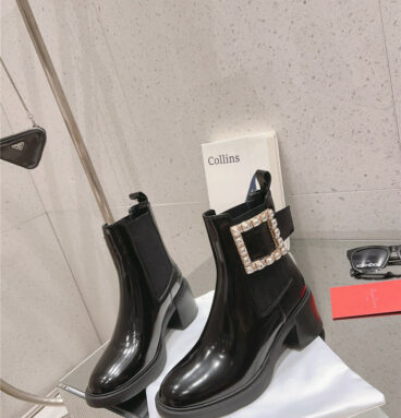 Roger vivier square buckle ankle boots