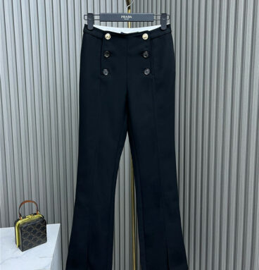 louis vuitton LV breasted slit flared trousers