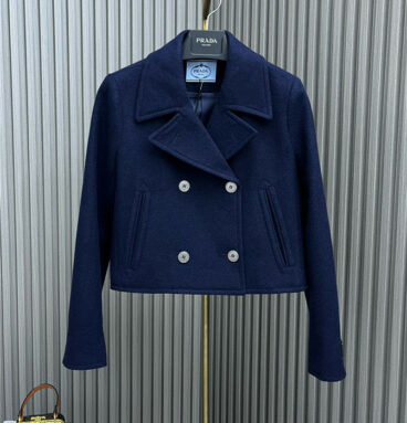 prada short woolen coat