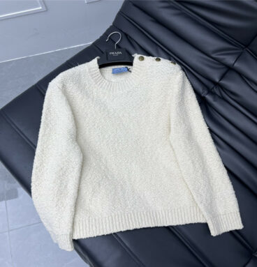 prada wool three quarter sleeve knitted top