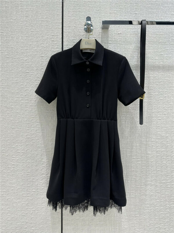 Dior new short sleeve black dress