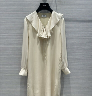celine vintage french elegant two layer silk dress