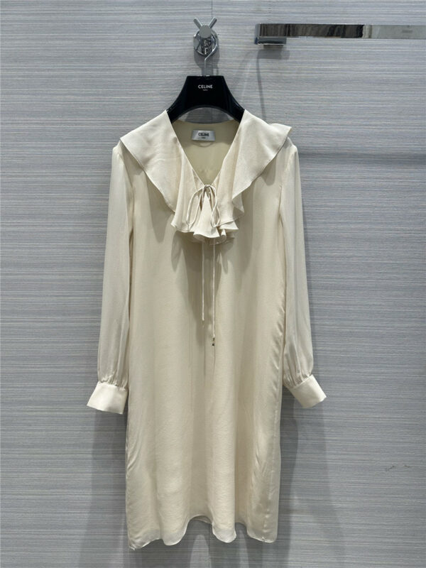 celine vintage french elegant two layer silk dress