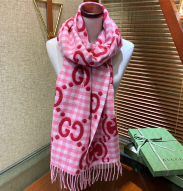 gucci double G jacquard wool scarf
