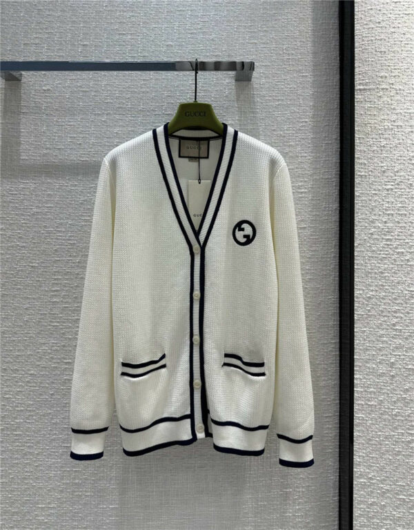 gucci American style preppy vintage knitted cardigan
