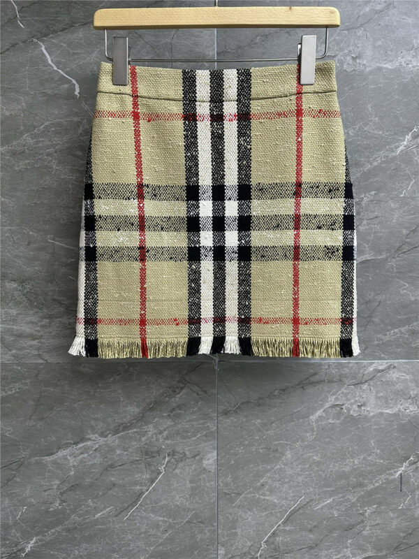 Burberry checked tweed skirt