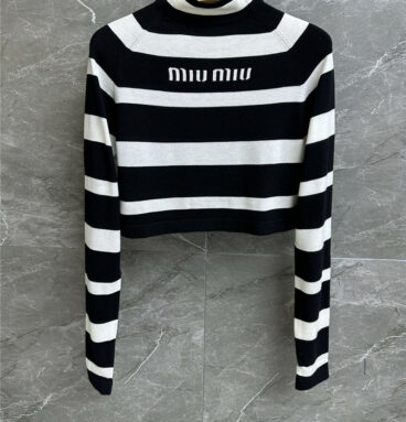 miumiu black and white striped sweater