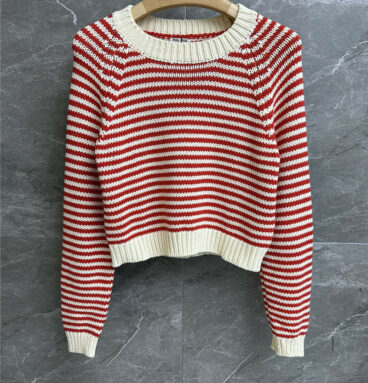 miumiu red and white striped sweater