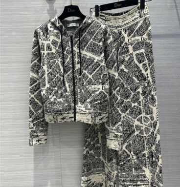 Dior Paris map series knitted suit