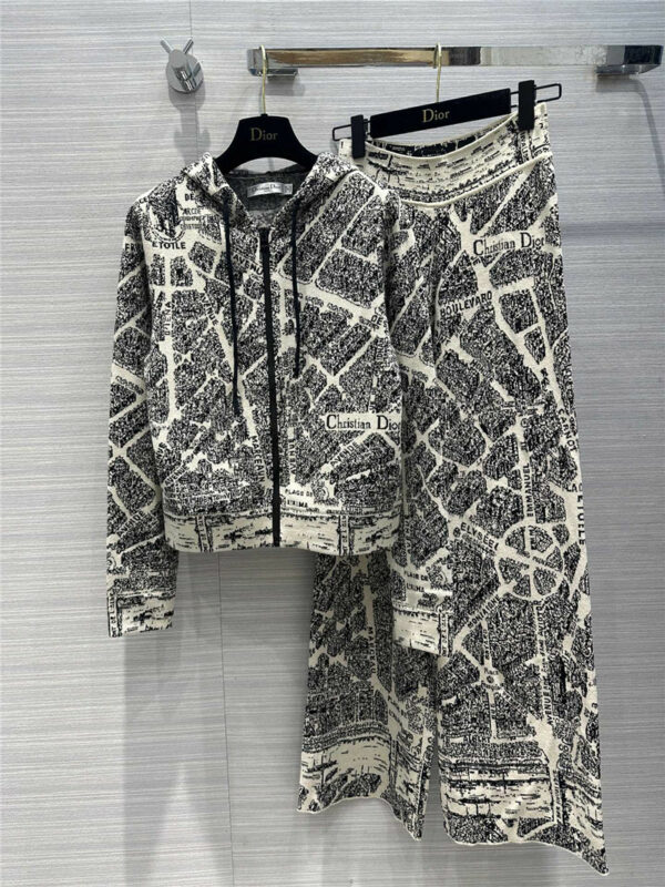 Dior Paris map series knitted suit