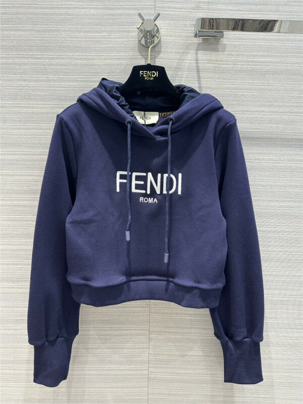 fendi classic letter hoodie short long-sleeved hooded sweater