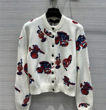 louis vuitton LV all-match white cardigan small jacket