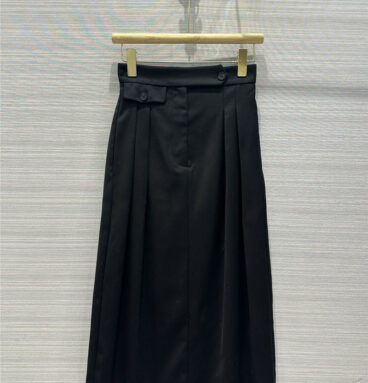 the row black worsted maxi suit skirt