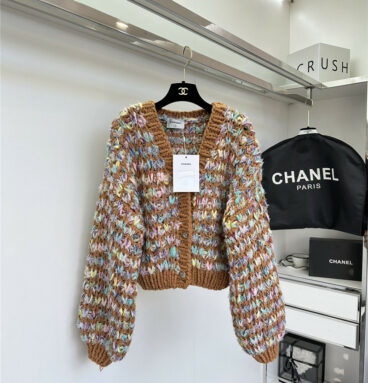 Chanel mohair deep v-neck sweater