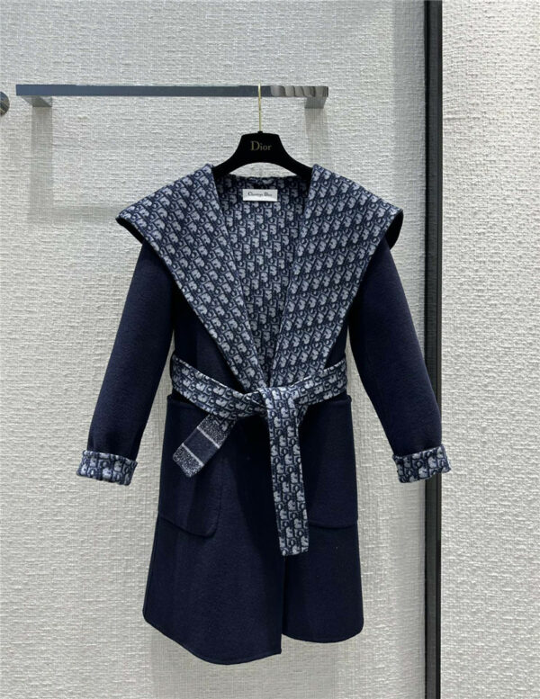 louis vuitton LV mid length hooded wool coat