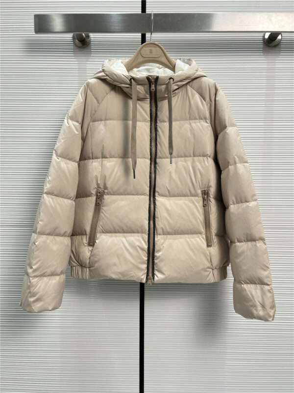 Brunello Cucinelli Hooded Cropped Down Jacket