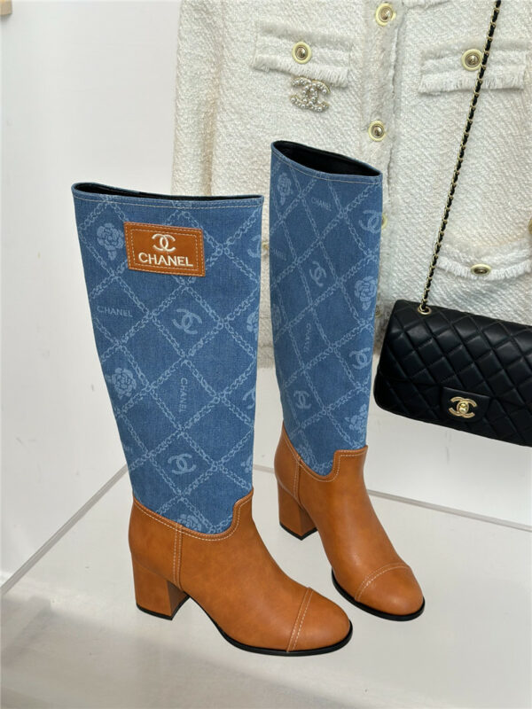 Chanel new chunky heel cowboy boots