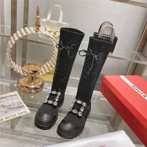 Roger vivier new boots knit boots sports high boots