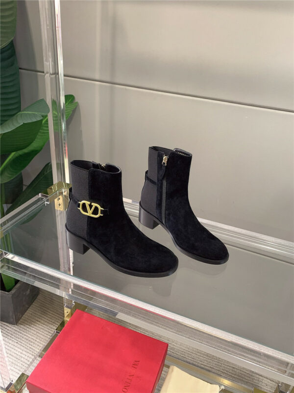 valentino new V buckle high-heeled ankle boots