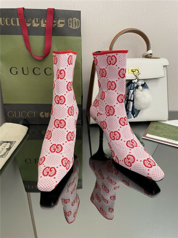 gucci new GG knitted ankle boots elastic socks boots