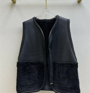 Chloé half-roll reversible fur vest coat
