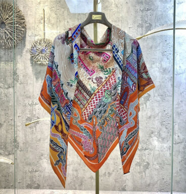 Hermès Rayures d'Ete 140cm shawl