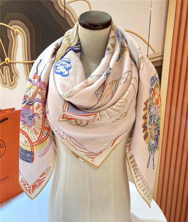 Hermès "Equestrian Prism" 140cm shawl