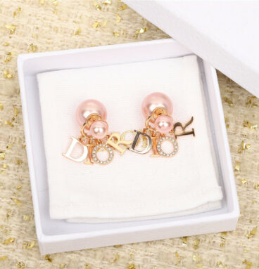 dior large and small pearl earrings