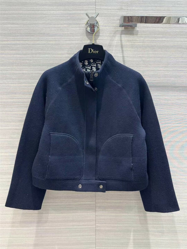 dior presbyopic logo double-sided wool knitted jacket