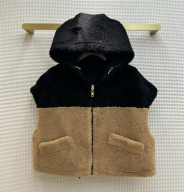 prada fur one-piece hooded vest
