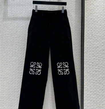 loewe early autumn patch embroidered straight pants