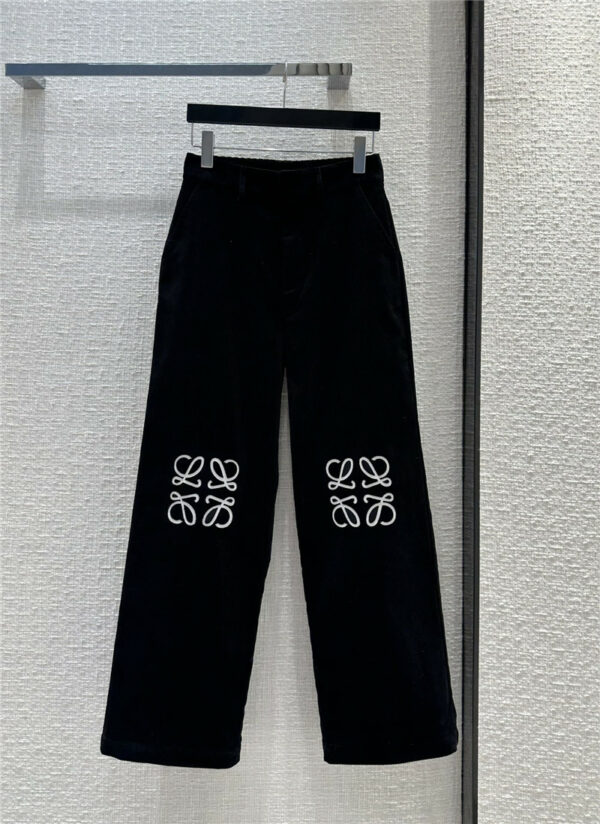 loewe early autumn patch embroidered straight pants
