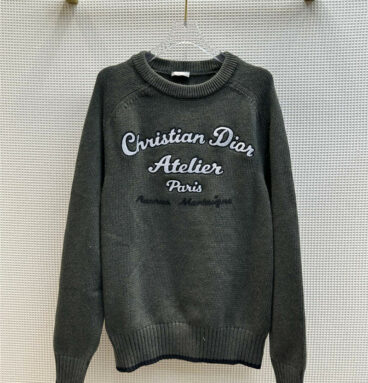 dior logo embroidered pullover sweater