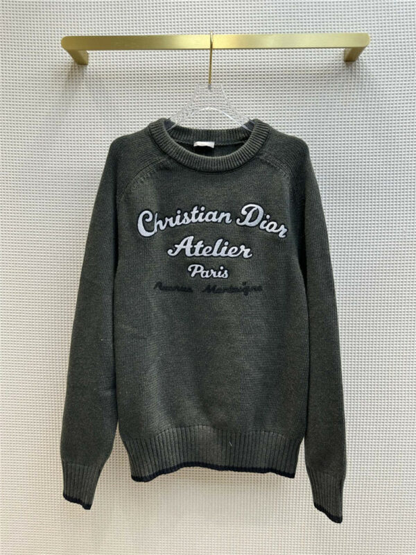 dior logo embroidered pullover sweater