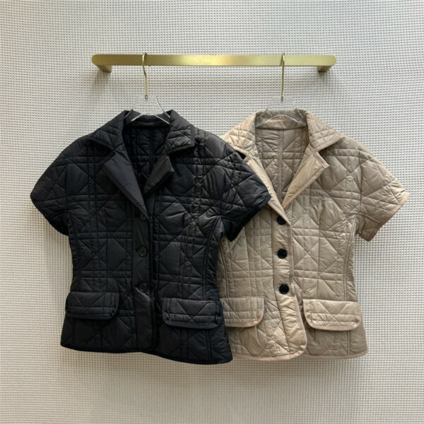 dior dior cannage quilted quilted short-sleeved jacket