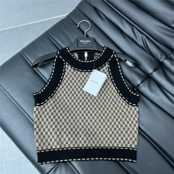 Balmain wool knitted vest set