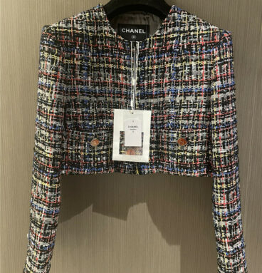 chanel colorful braided ultra short jacket