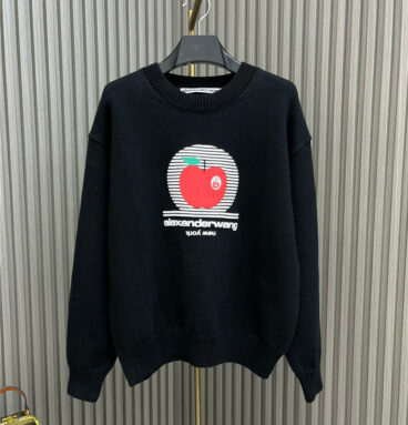 alexander wang embroidered apple knitted sweater