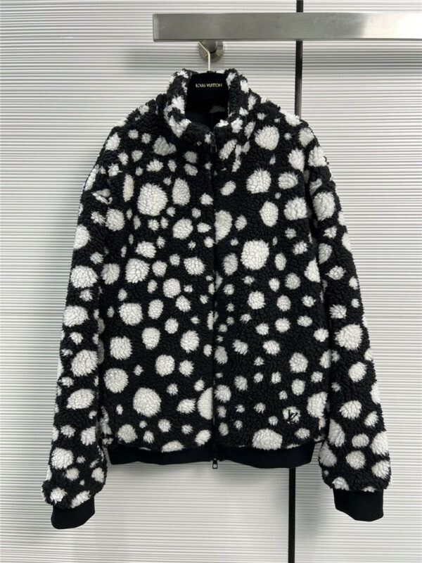 louis vuitton LV polka dot teddy lamb wool quilted jacket