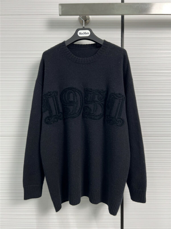 MaxMara toothbrush embroidered cashmere sweater