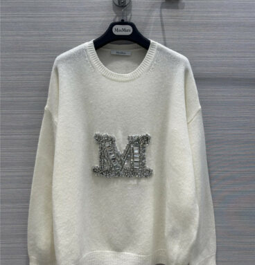 MaxMara handmade diamond lettered cashmere sweater