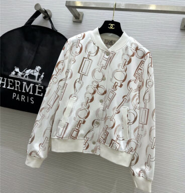Hermès new printed chain pattern jacket