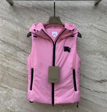 Burberry equestrian patch padded hooded vest jacket