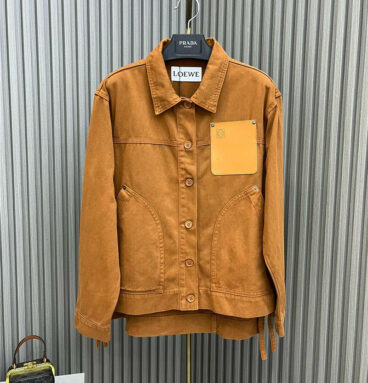 loewe leather brand thin jacket