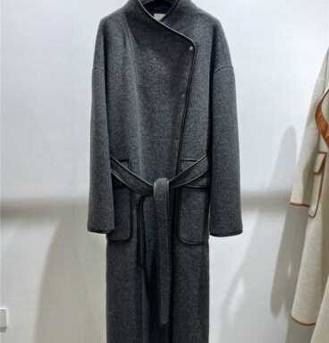Hermès patchwork leather cashmere coat